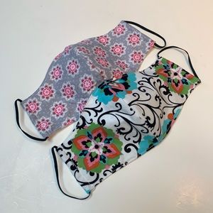 Handmade cloth face mask cotton layers set of 2 M